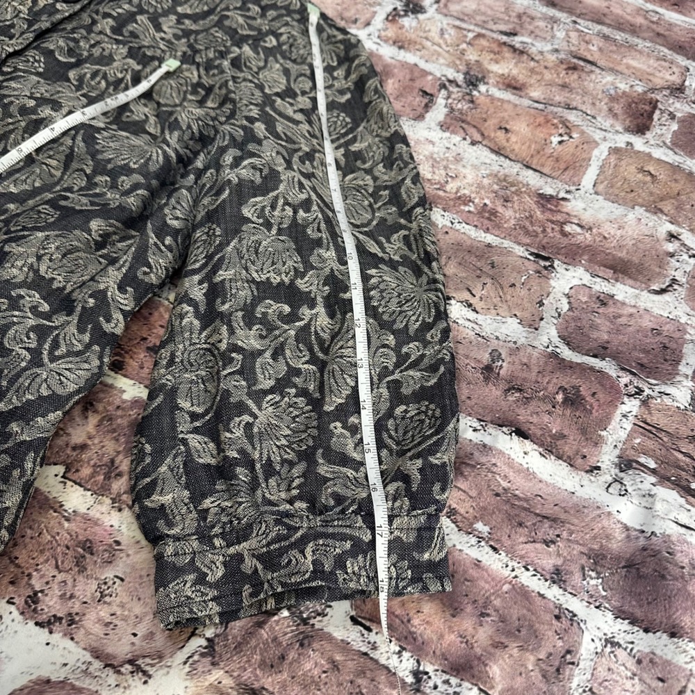 Textured Tencel Linen Floral Jacquard Jacket‎ Boxy Fit Button Front Minimalist - Picture 15 of 16